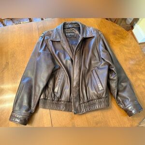 Wilsons Leather Brown Bomber Jacket XL Genuine Leather Classic